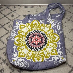 Boho Floral 100% Cotton Quilted Mandala Tote Bag